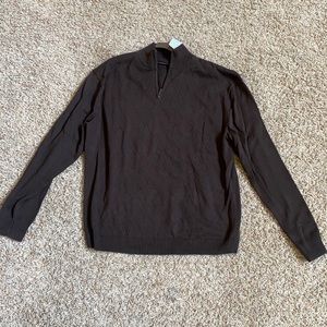 Perry Ellis quarter zip dark brown sweater